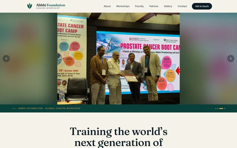 Abbhi Foundation — Global Cancer Workshop — website for ABBHI FOUNDATION — MIAMI, USA