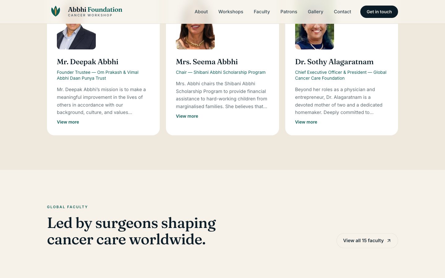 Patrons & global faculty