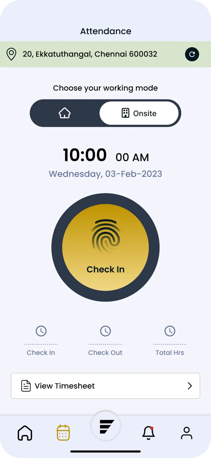 Attendance — onsite check-in