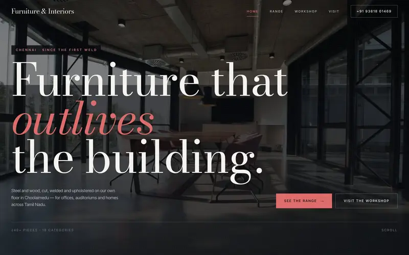 MKS Furniture & Interiors — website for SRI MK'S FURNITURE & INTERIORS — CHENNAI, INDIA