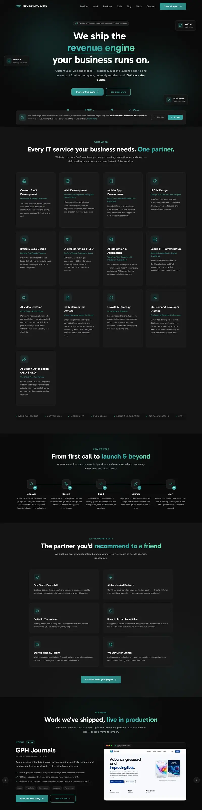 NEXINFINITY META Website — website for NEXINFINITY META