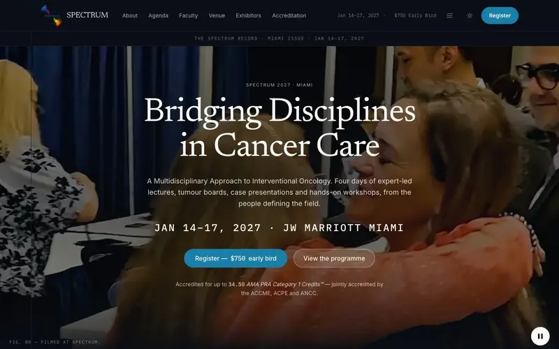 SPECTRUM — Interventional Oncology Conference — website for SPECTRUM CONFERENCE · TOWERS MARKETING GROUP — MIAMI, USA
